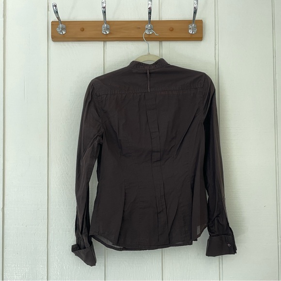 Jacob brown shirt with pleated yoke - Picture 2 of 5
